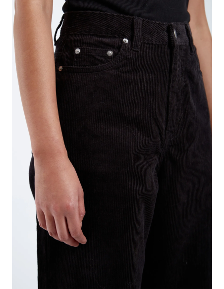DR DENIM Pants W Donna High Relaxed Black Cord - 2230101102 102 264