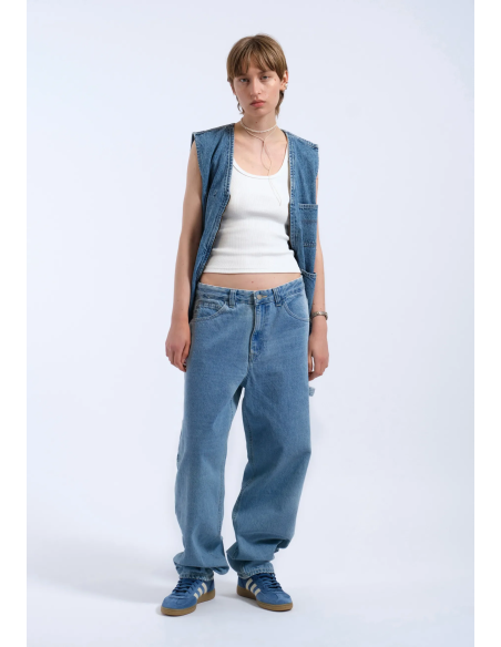 DR DENIM Pants W Faye Worker Baggy Stream Sky Retro Contrast - 2230105 L37 044