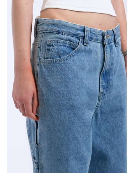DR DENIM Pants W Faye Worker Baggy Stream Sky Retro Contrast - 2230105 L37 044