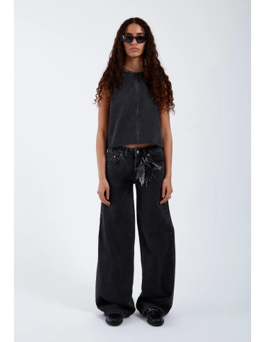 DR DENIM Pants W Rhue Low Wide Retro...