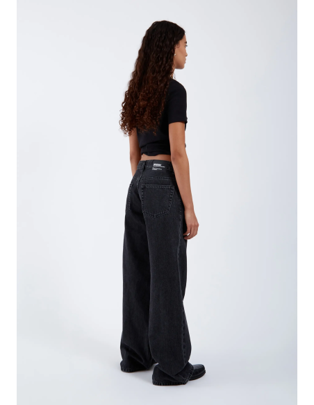 DR DENIM Pants W Rhue Low Wide Retro Black - 2510101 A58 254