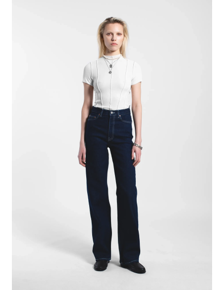 DR DENIM Pants W Echo High Straight Bay Rinse Contrast - 2010108 L52 274