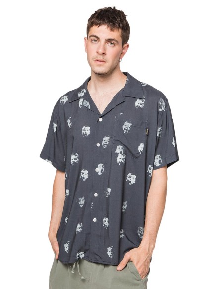 Kaotiko Shirt Camp Children's Print Dark Navy - AQ105-02-190