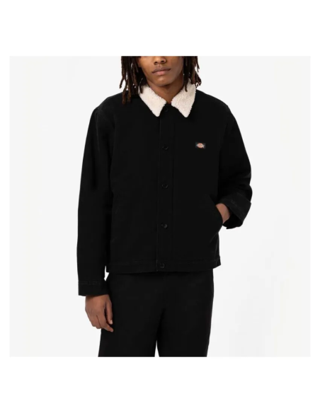 DICKIES DUCK CANVAS DECK JACKET STONE WASHED BLACK-DK0A4XFYC401