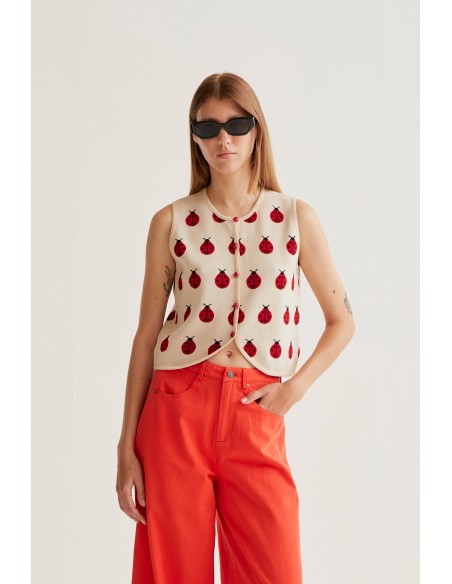 copy of Compania Fantastica Terrazzo print strappy top - 51C/11023