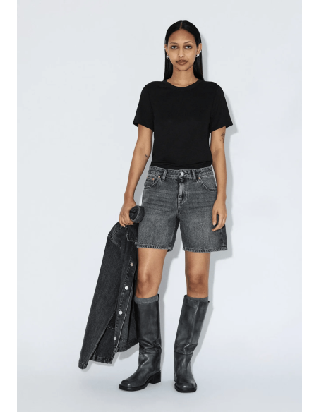 Dr Denim W Shorts Hill Mid Grey - 2430112