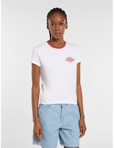 DICKIES PLAINVILLE RINGER TEE W WHITE...
