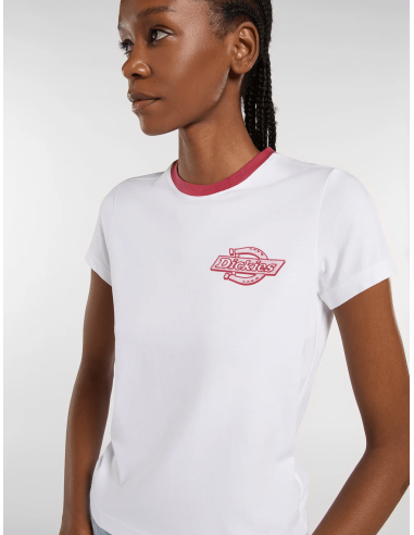 DICKIES PLAINVILLE RINGER TEE W WHITE...