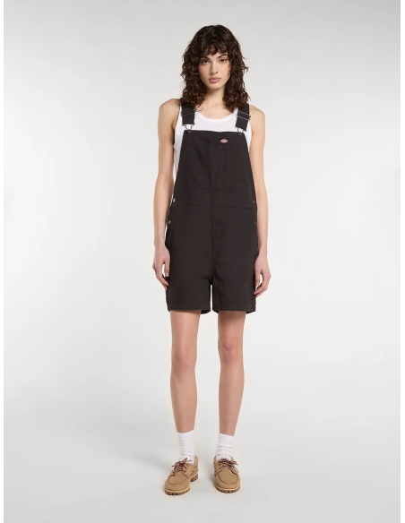 DICKIES SHORT LIGHTWEIGHT CANVAS BIB W BLACK - DK0A885GBLK1