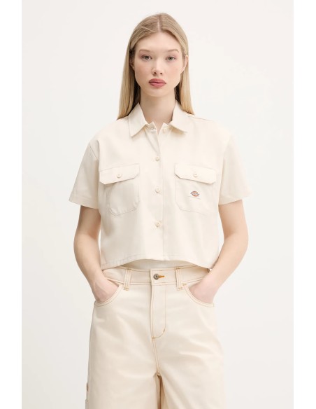 DICKIES SHIRT WORK CROPPED SS W WHITECAP GRAY - DKDFS573F901