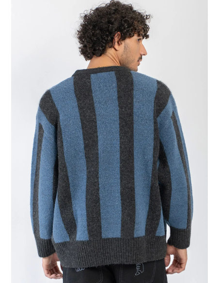 KAOTIKO BREEZE CLUB STRIPED SWEATER BLACK/NAVY - AT004-01-1910