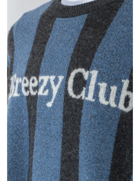 KAOTIKO BREEZE CLUB STRIPED SWEATER BLACK/NAVY - AT004-01-1910