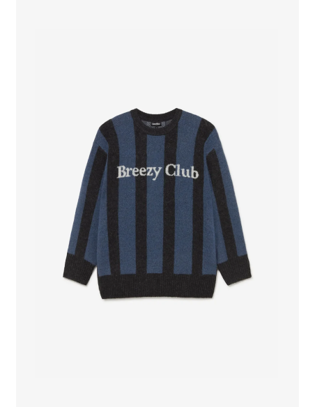 KAOTIKO BREEZE CLUB STRIPED SWEATER BLACK/NAVY - AT004-01-1910