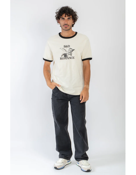 KAOTIKO T-SHIRT CUPID BAD ROMANCE IVORY/BLACK/SAND - AT085-01-G002