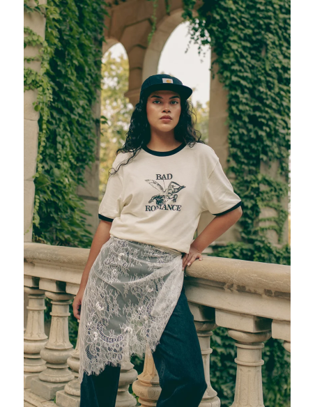 KAOTIKO T-SHIRT CUPID BAD ROMANCE IVORY/BLACK/SAND - AT085-01-G002