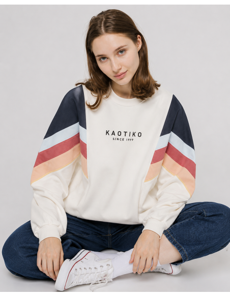 KAOTIKO CREW GINGER IVORY/NAVY/ROSE/YELLOW - AT003-01-M002
