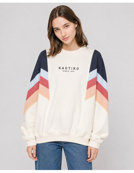 KAOTIKO CREW GINGER IVORY/NAVY/ROSE/YELLOW - AT003-01-M002