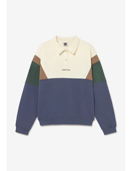 KAOTIKO CREW POLO HARRY IVORY/BROWN/GREEN/BLUE - AT038-01-G002