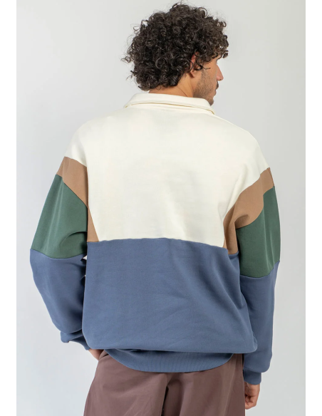 KAOTIKO CREW POLO HARRY IVORY/BROWN/GREEN/BLUE - AT038-01-G002