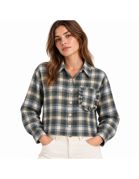 Compania Fantastica Green Plaid Shirt - 63C/11015
