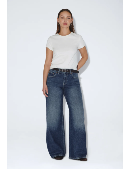 Dr Denim Rhue Low Wide Jeans Drift Dark Used - 2510101 M13 264