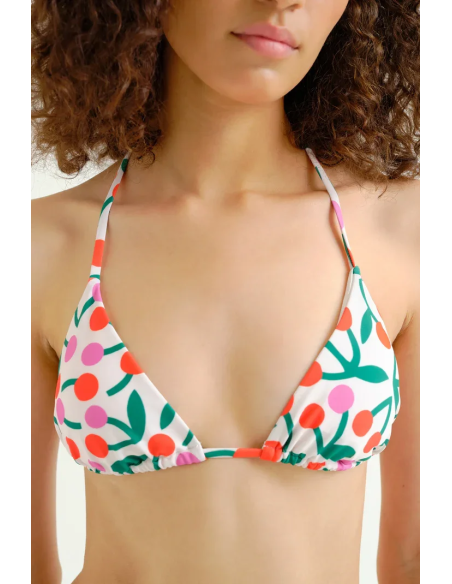 Compania Fantastica Cherry Printed Bow Bikini Top - 62C/13915