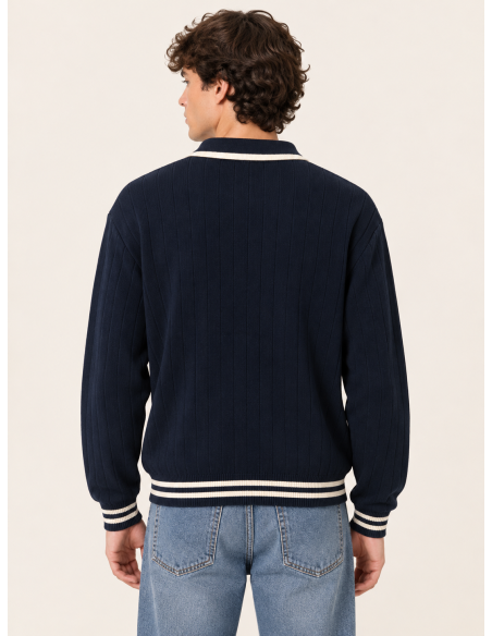 Kaotiko Sweater Polo Navy - AT007-02-1910