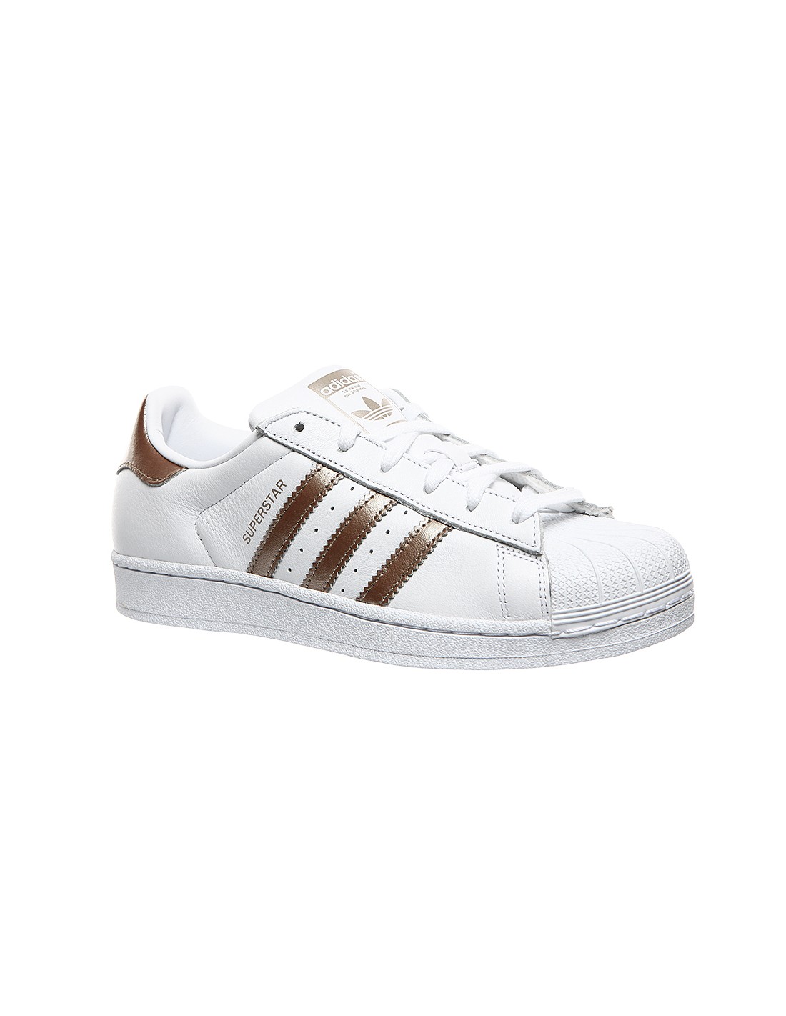 white and gold superstars